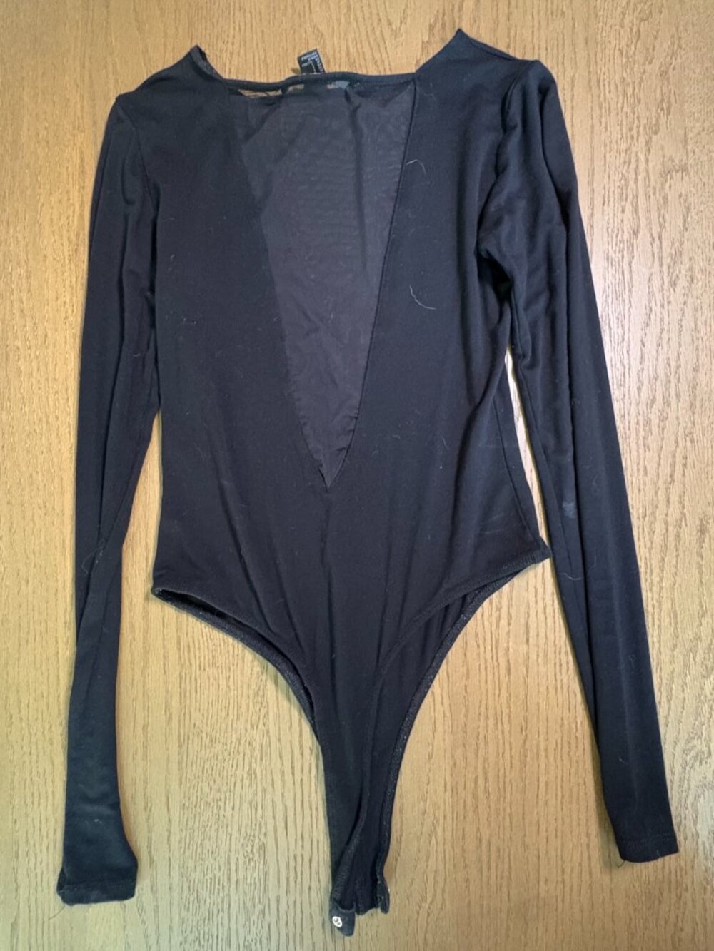 Forever 21 Mesh V Long Sleeve Bodysuit - Picture 5 of 7
